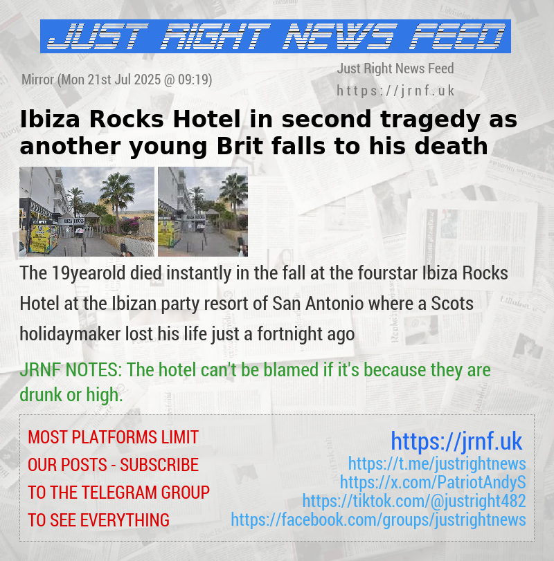 Ibiza Rocks Hotel in second tragedy as another young Brit falls to his death 