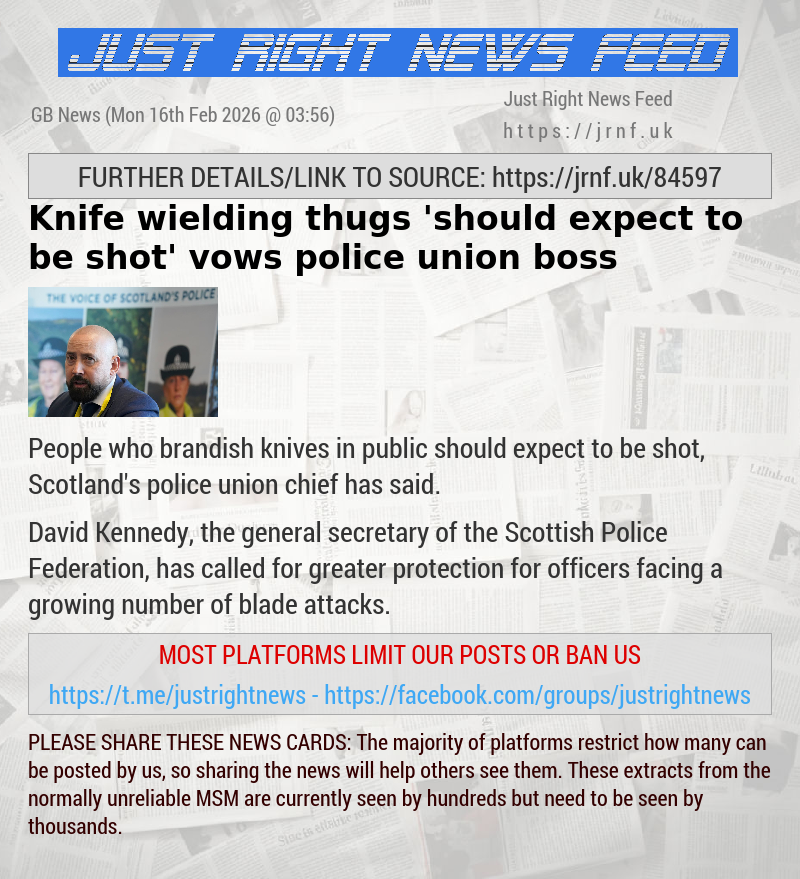 Knife—wielding thugs ’should expect to be shot’ vows police union boss