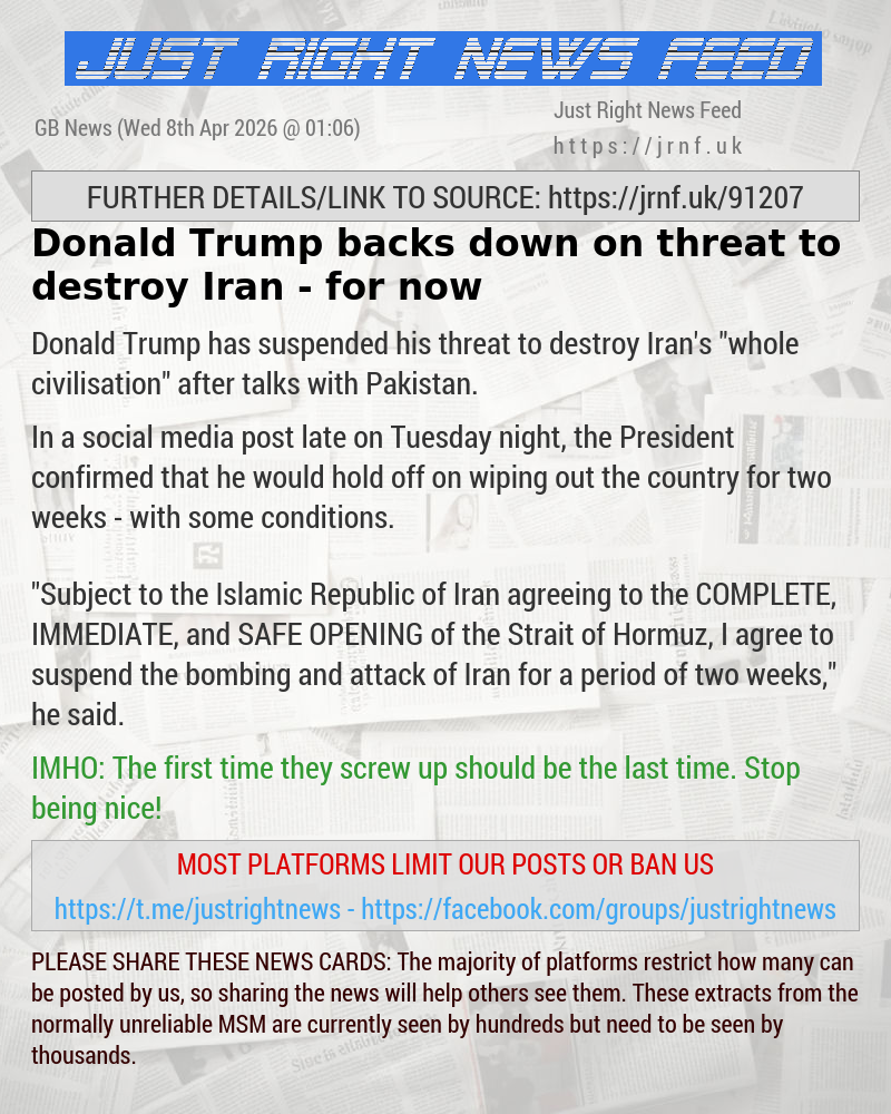 Donald Trump backs down on threat to destroy Iran — for now