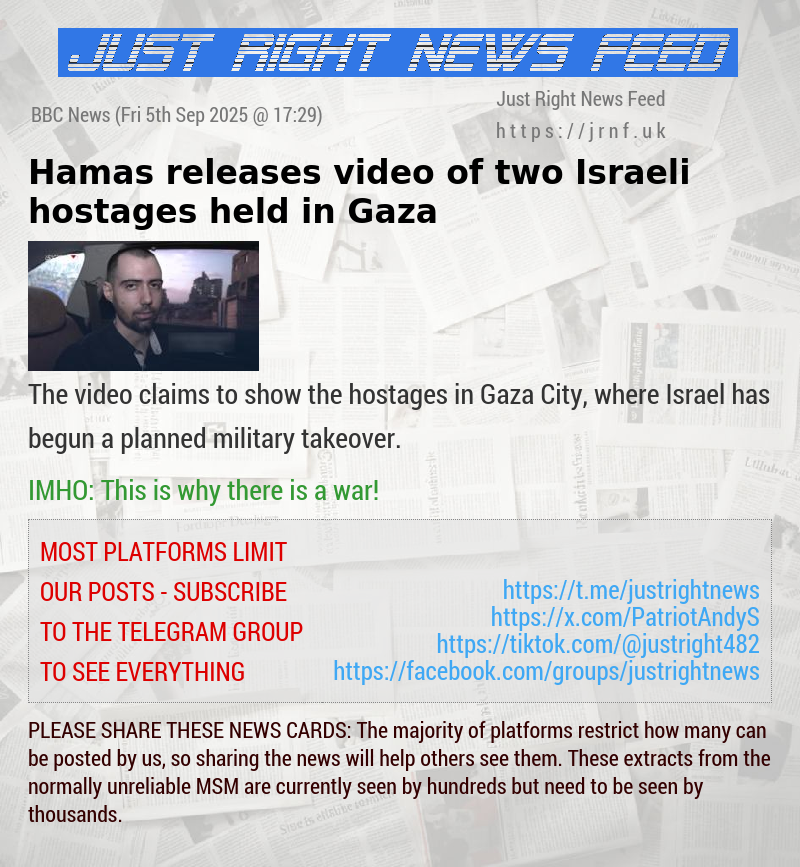 Hamas releases video of two Israeli hostages held in Gaza