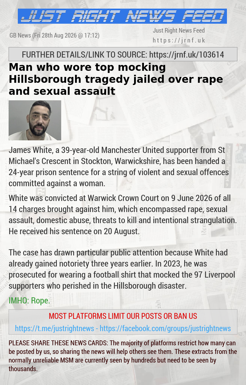 Man who wore top mocking Hillsborough tragedy jailed over rape and sexual assault