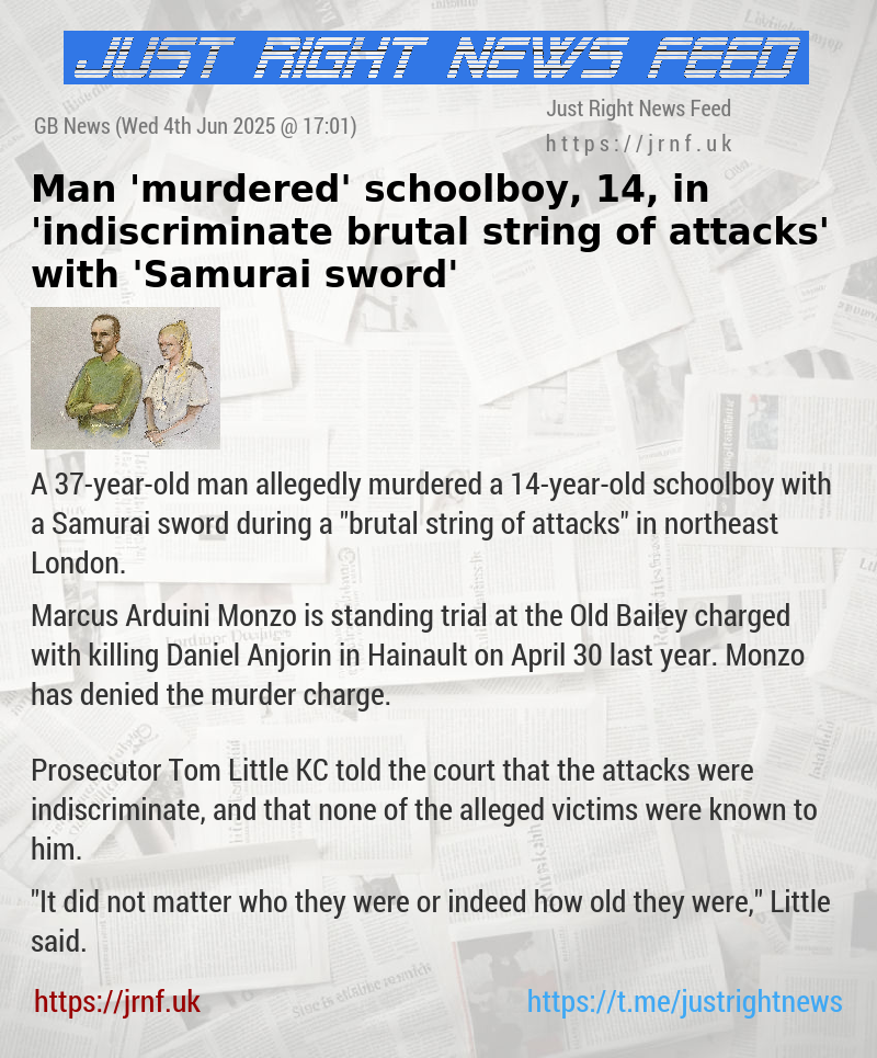 Man ’murdered’ schoolboy, 14, in ’indiscriminate brutal string of attacks’ with ’Samurai sword’