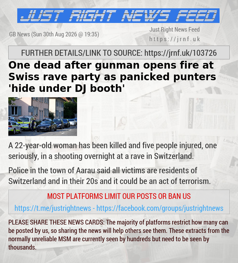One dead after gunman opens fire at Swiss rave party as panicked punters ’hide under DJ booth’