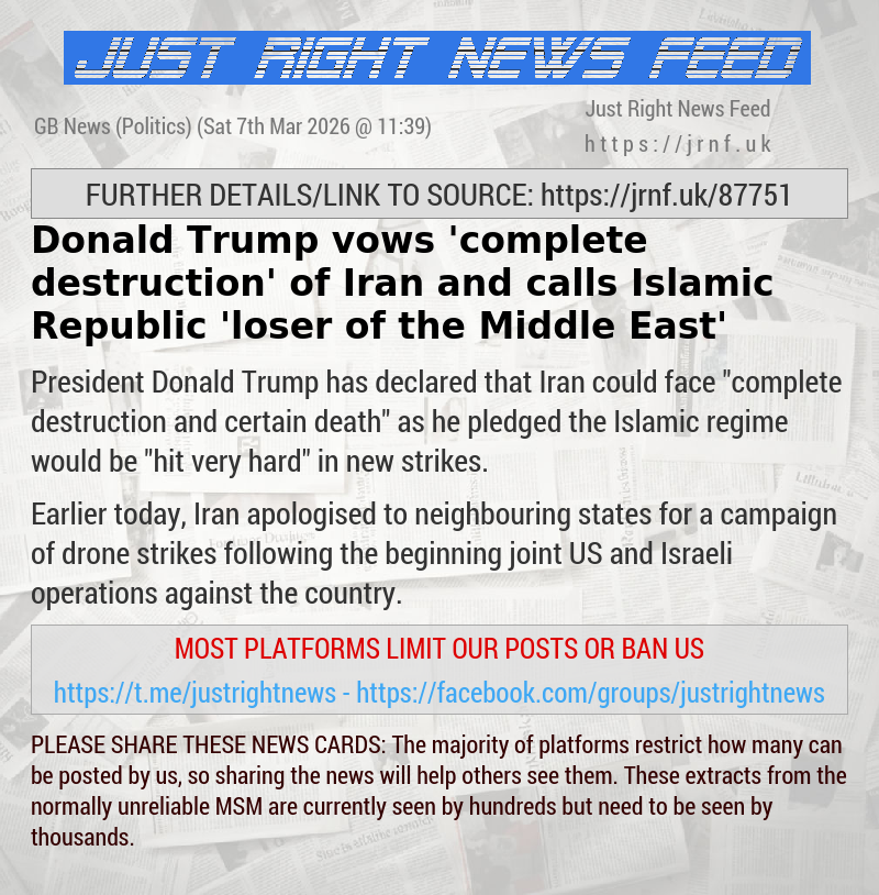 Donald Trump vows ’complete destruction’ of Iran and calls Islamic Republic ’loser of the Middle East’