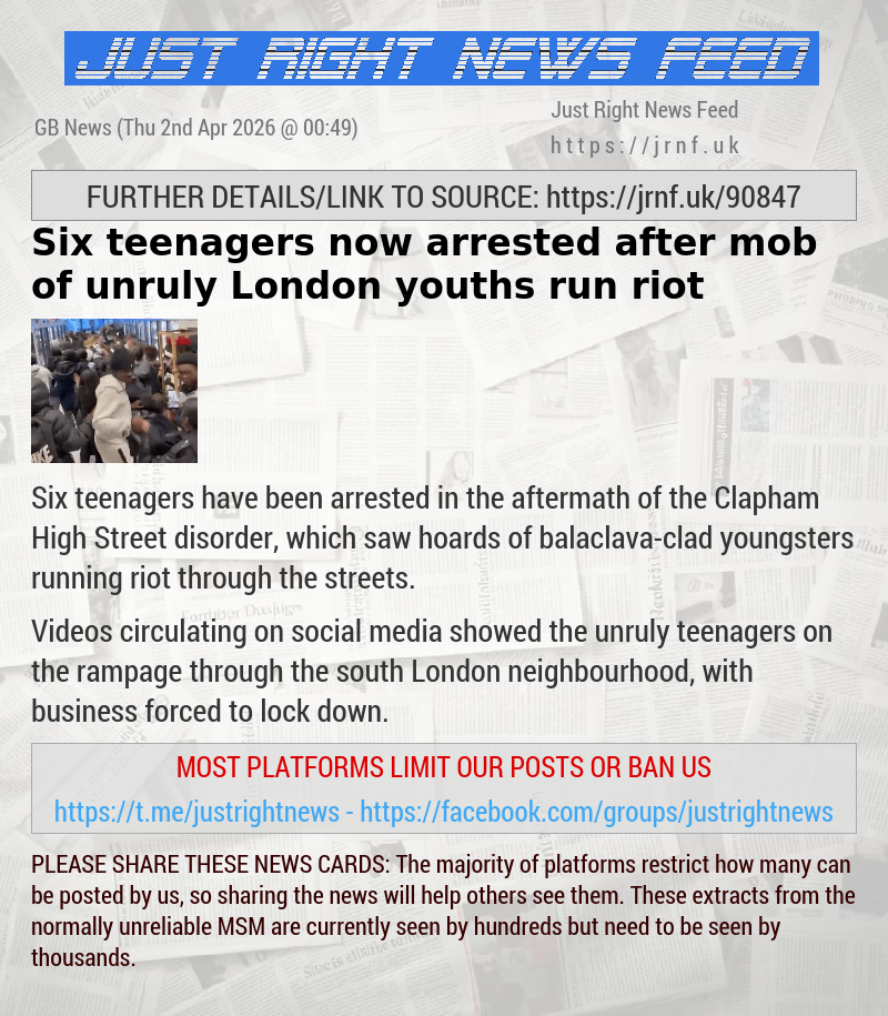 Six teenagers now arrested after mob of unruly London youths run riot