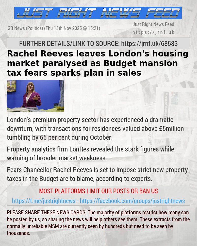 Rachel Reeves leaves London’s housing market paralysed as Budget mansion tax fears sparks plan in sales