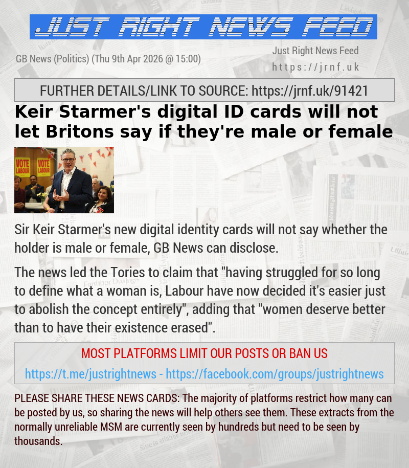Keir Starmer’s digital ID cards will not let Britons say if they’re male or female