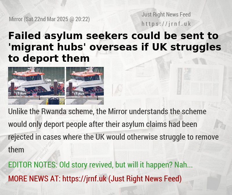 Failed asylum seekers could be sent to ’migrant hubs’ overseas if UK struggles to deport them