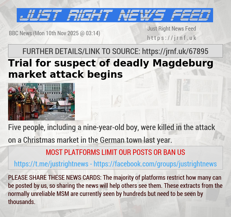 Trial for suspect of deadly Magdeburg market attack begins 