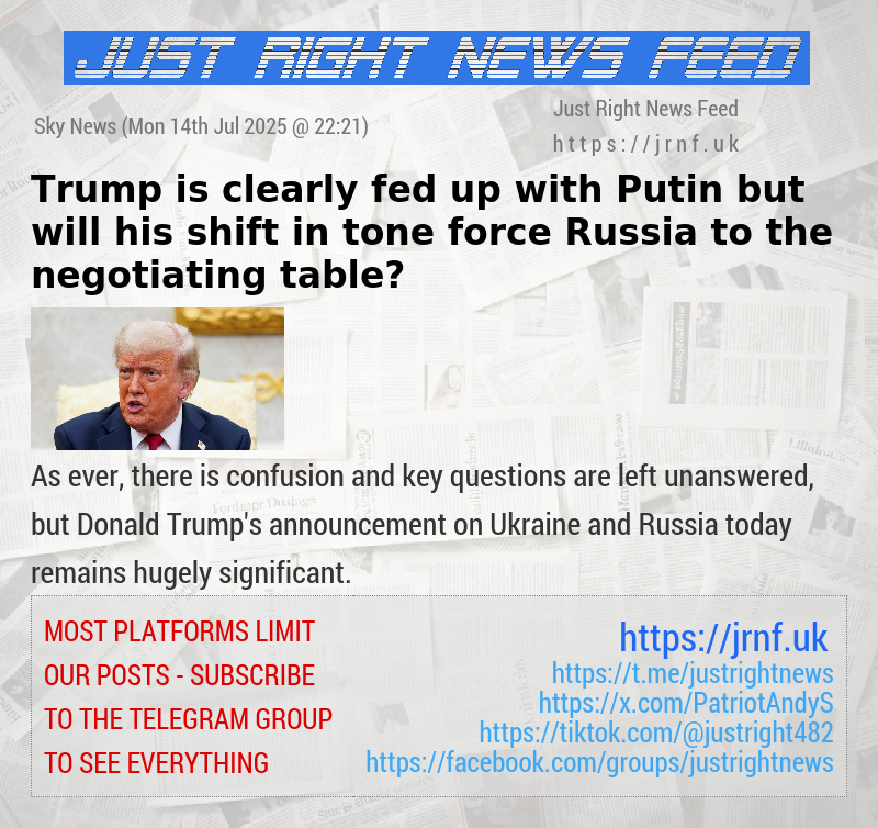 Trump is clearly fed up with Putin — but will his shift in tone force Russia to the negotiating table?