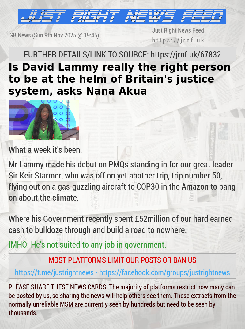 Is David Lammy really the right person to be at the helm of Britain’s justice system, asks Nana Akua