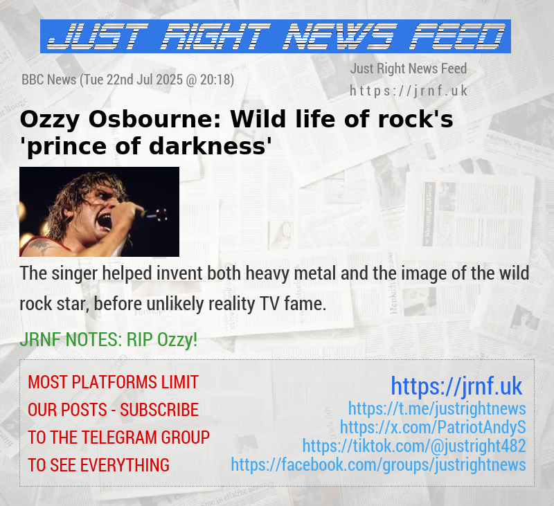 Ozzy Osbourne: Wild life of rock’s ’prince of darkness’