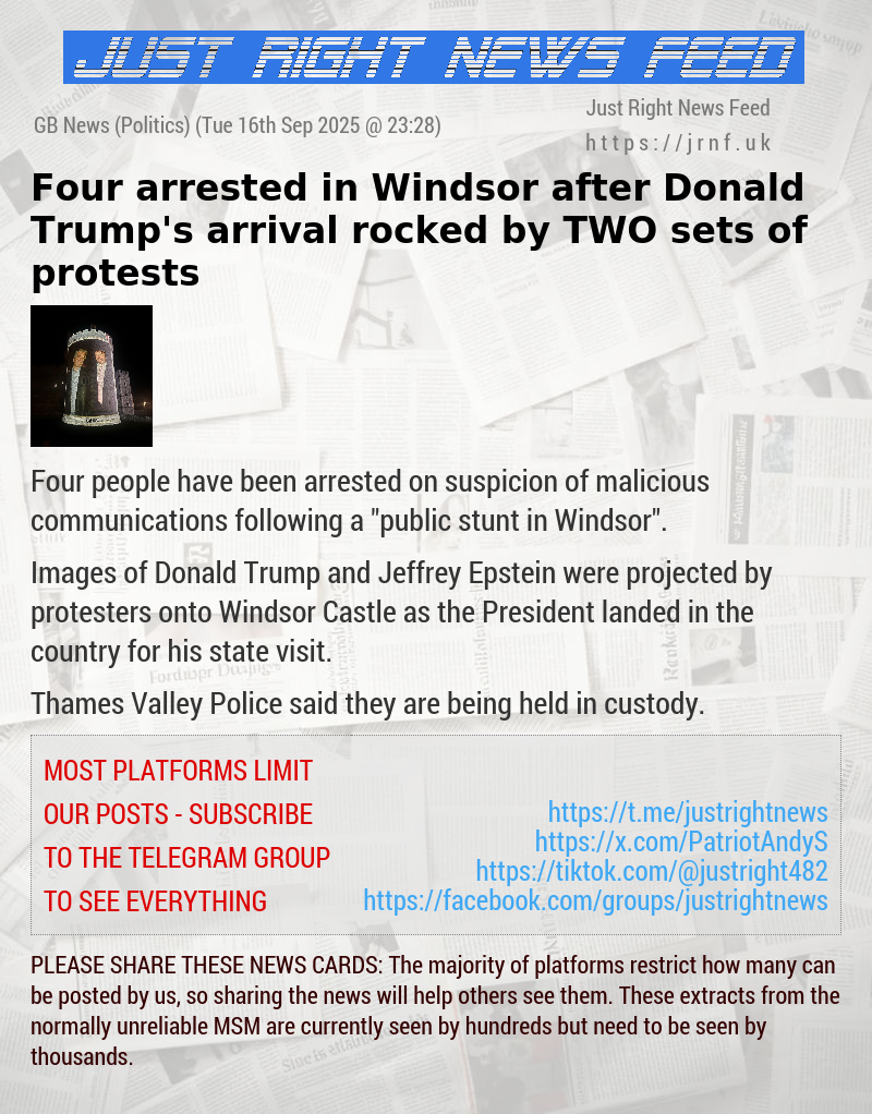 Four arrested in Windsor after Donald Trump’s arrival rocked by TWO sets of protests