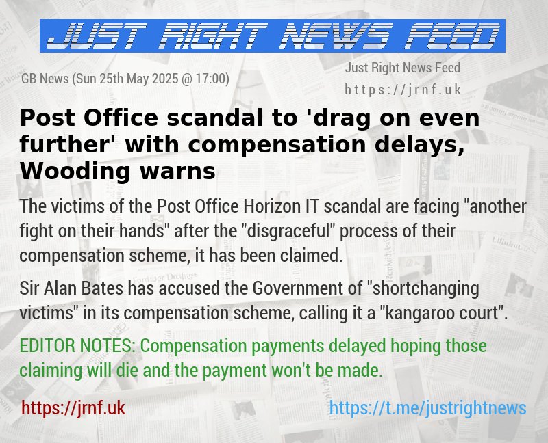 Post Office scandal to ’drag on even further’ with compensation delays, Wooding warns