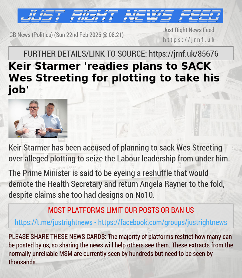 Keir Starmer ’readies plans to SACK Wes Streeting for plotting to take his job’