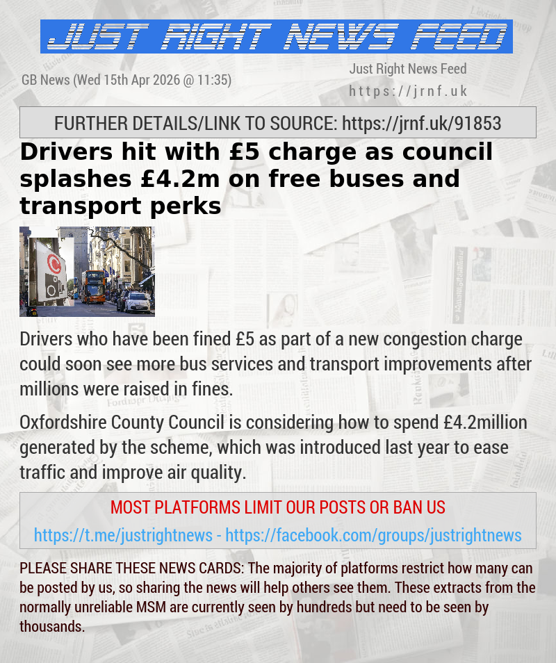 Drivers hit with &pound;5 charge as council splashes &pound;4.2m on free buses and transport perks