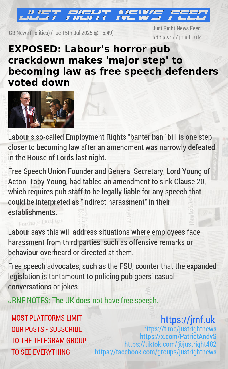 EXPOSED: Labour’s horror pub crackdown makes ’major step’ to becoming law as free speech defenders voted down