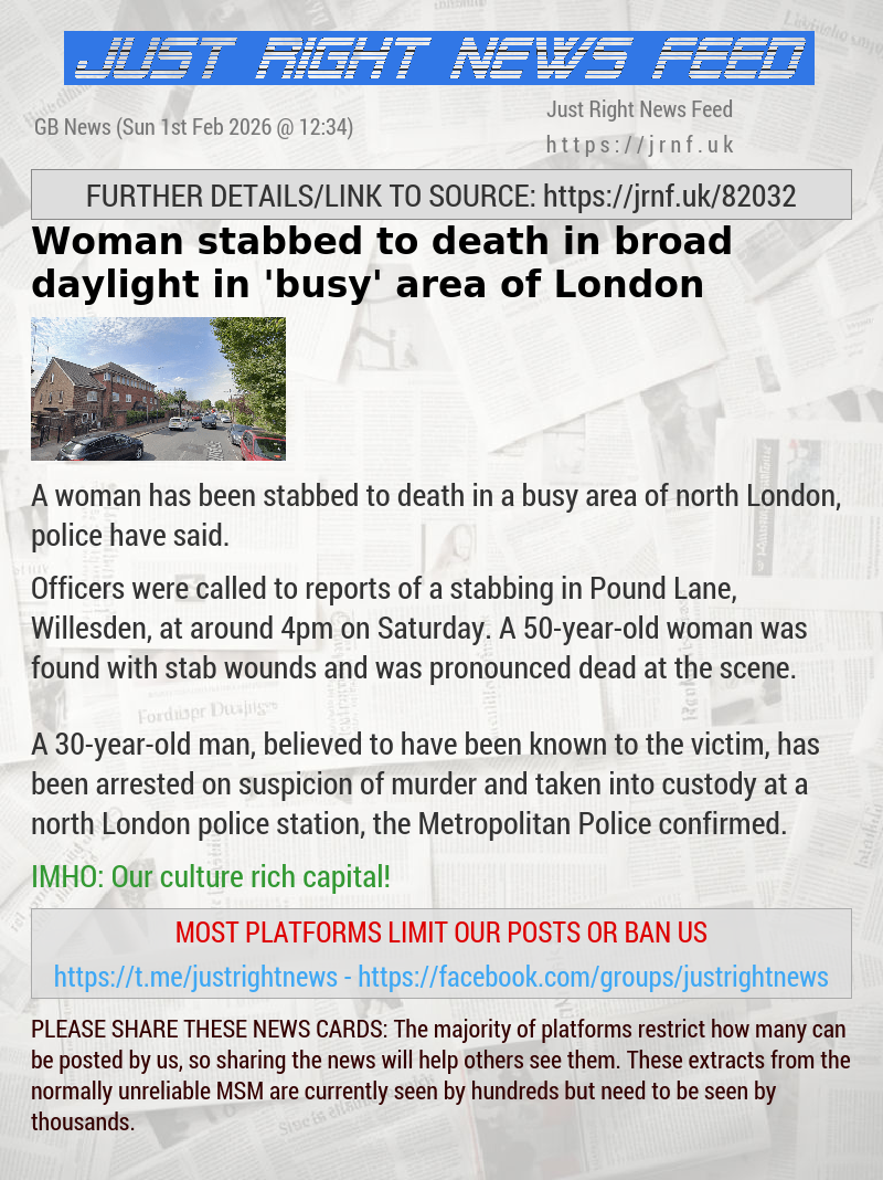 Woman stabbed to death in broad daylight in ‘busy’ area of London