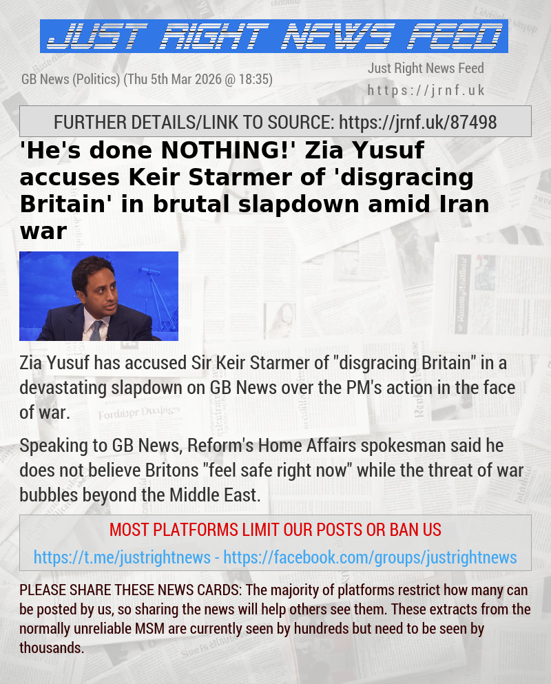 ’He’s done NOTHING!’ Zia Yusuf accuses Keir Starmer of ’disgracing Britain’ in brutal slapdown amid Iran war