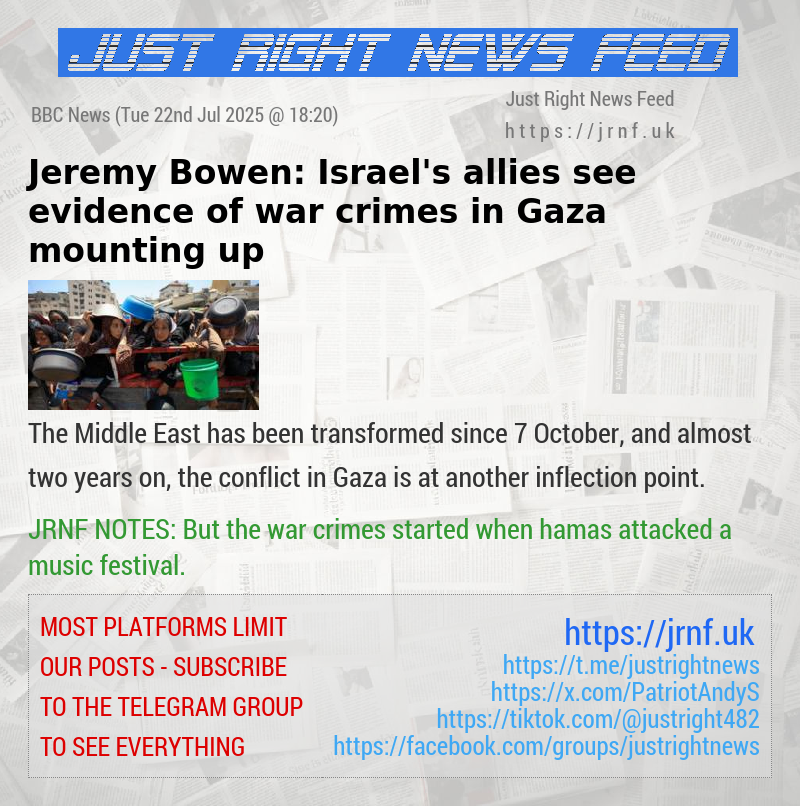 Jeremy Bowen: Israel’s allies see evidence of war crimes in Gaza mounting up