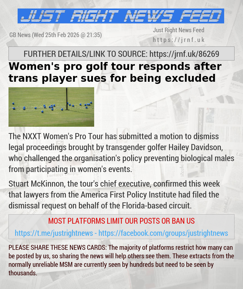 Women’s pro golf tour responds after trans player sues for being excluded