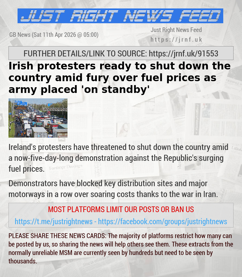 Irish protesters ready to shut down the country amid fury over fuel prices as army placed ’on standby’