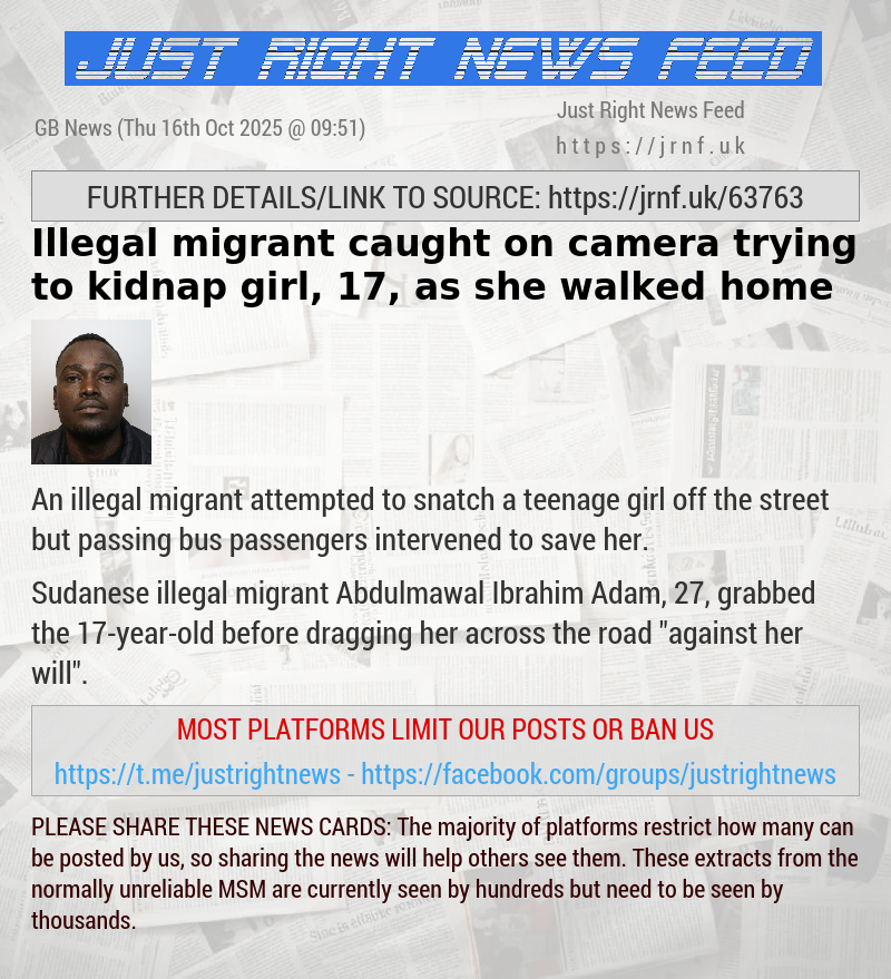 Illegal migrant caught on camera trying to kidnap girl, 17, as she walked home