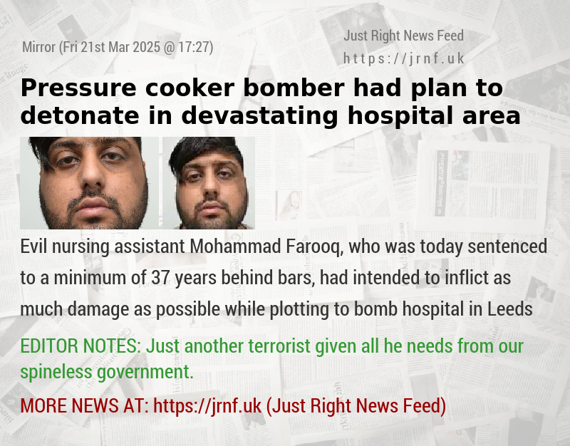 Pressure cooker bomber had plan to detonate in devastating hospital area