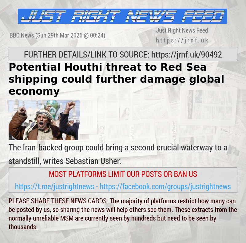 Potential Houthi threat to Red Sea shipping could further damage global economy