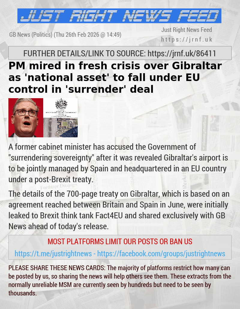 PM mired in fresh crisis over Gibraltar as ’national asset’ to fall under EU control in ’surrender’ deal