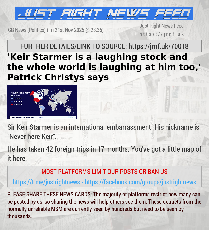 ’Keir Starmer is a laughing stock and the whole world is laughing at him too,’ Patrick Christys says