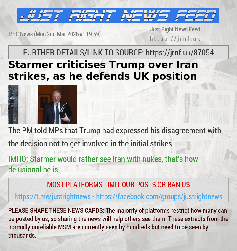 Starmer criticises Trump over Iran strikes, as he defends UK position