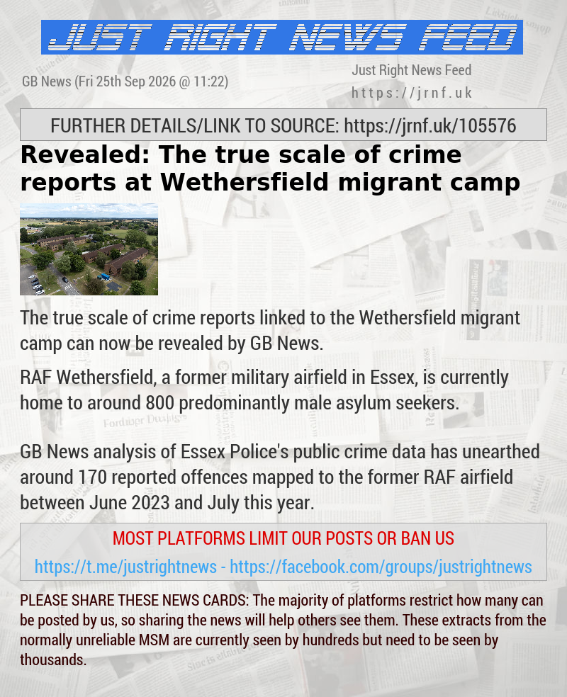 Revealed: The true scale of crime reports at Wethersfield migrant camp