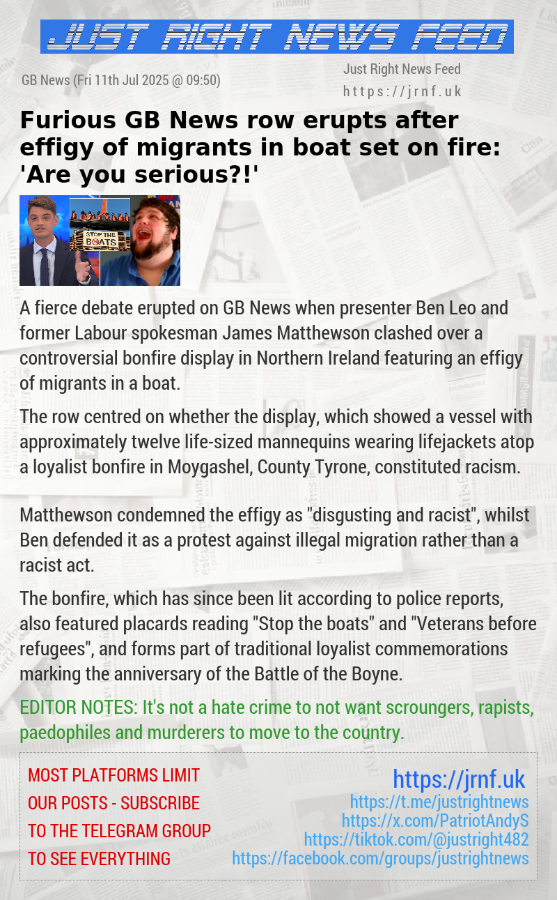 Furious GB News row erupts after effigy of migrants in boat set on fire: ‘Are you serious?!’