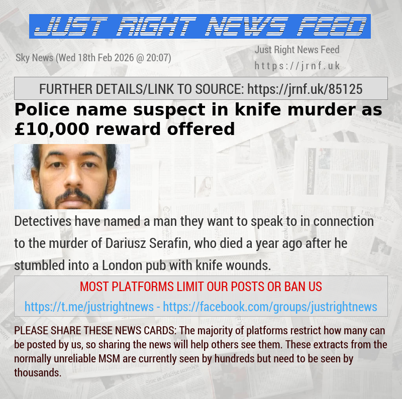 Police name suspect in knife murder as &pound;10,000 reward offered