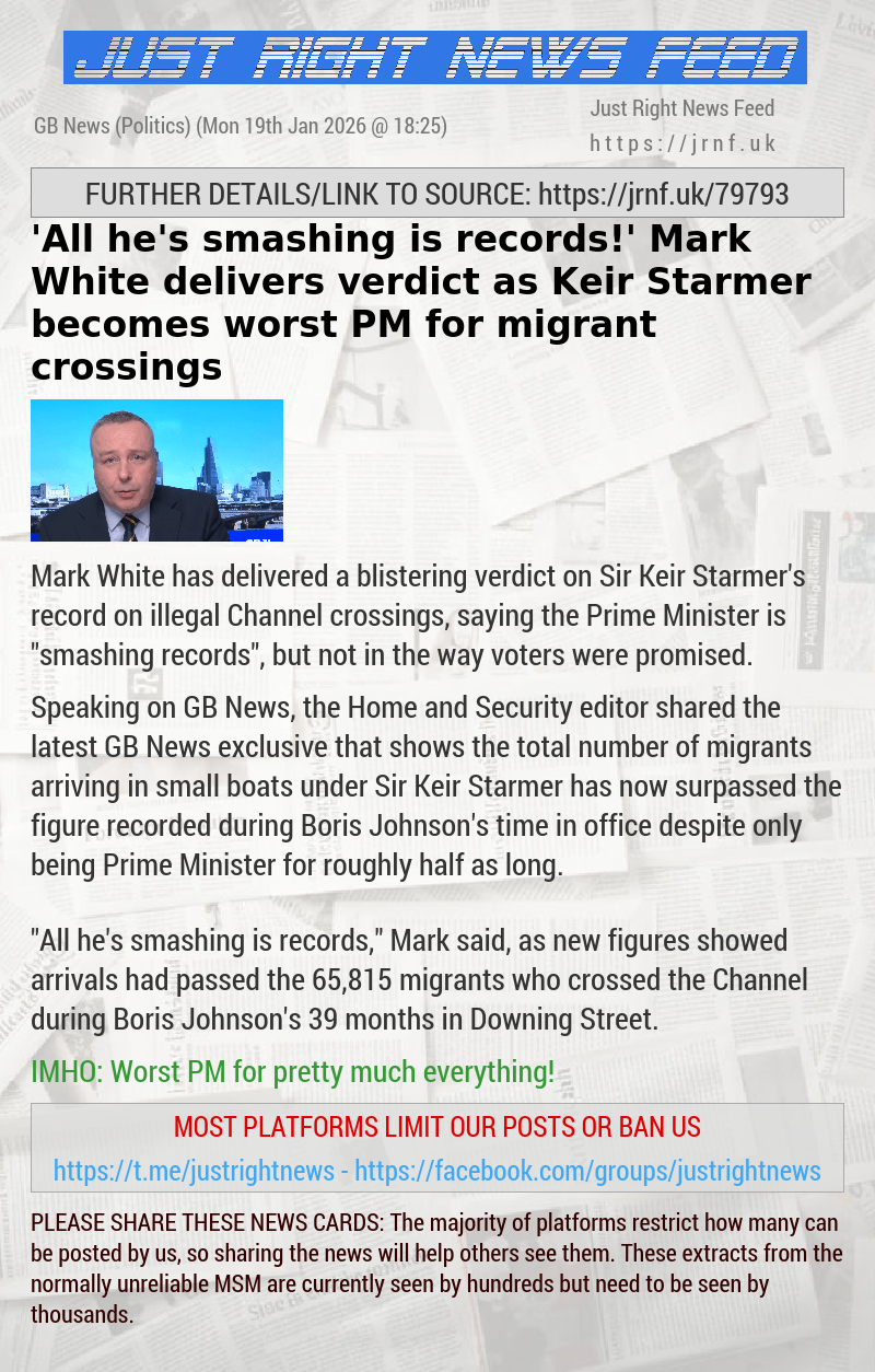 ’All he’s smashing is records!’ Mark White delivers verdict as Keir Starmer becomes worst PM for migrant crossings