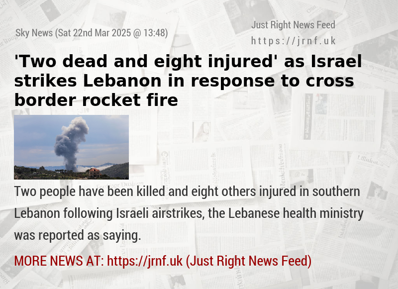 ’Two dead and eight injured’ as Israel strikes Lebanon in response to cross—border rocket fire