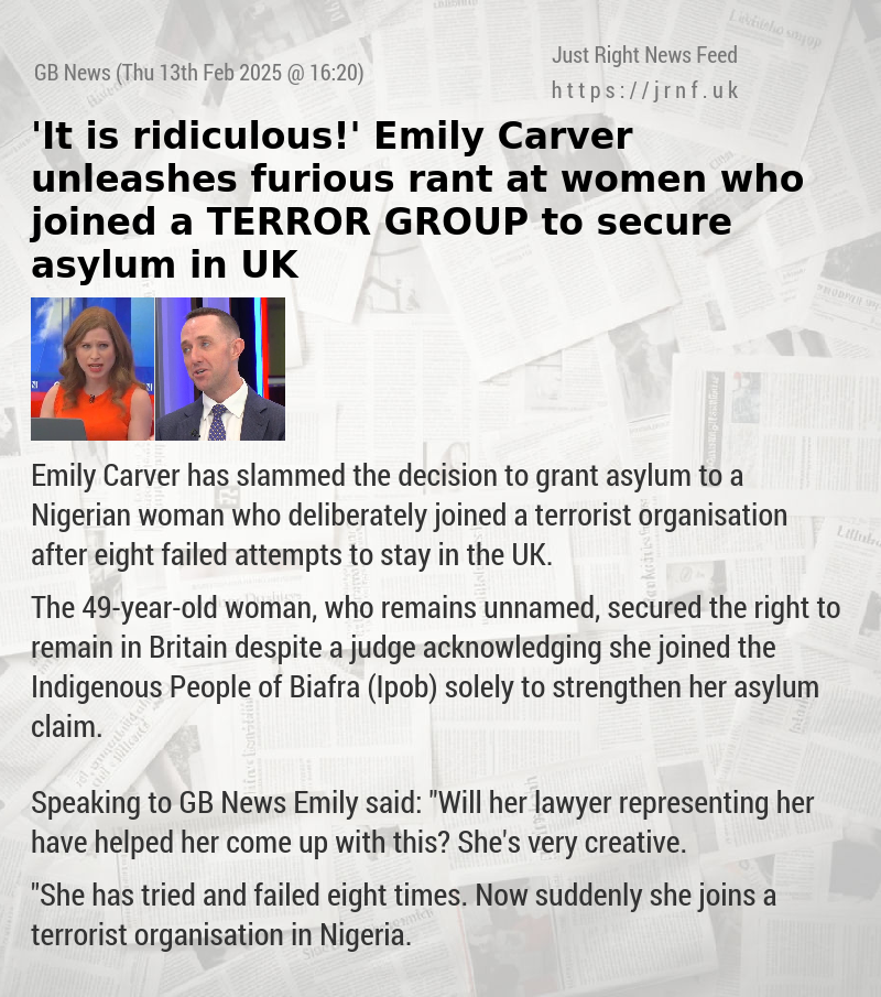 ’It is ridiculous!’ Emily Carver unleashes furious rant at women who joined a TERROR GROUP to secure asylum in UK