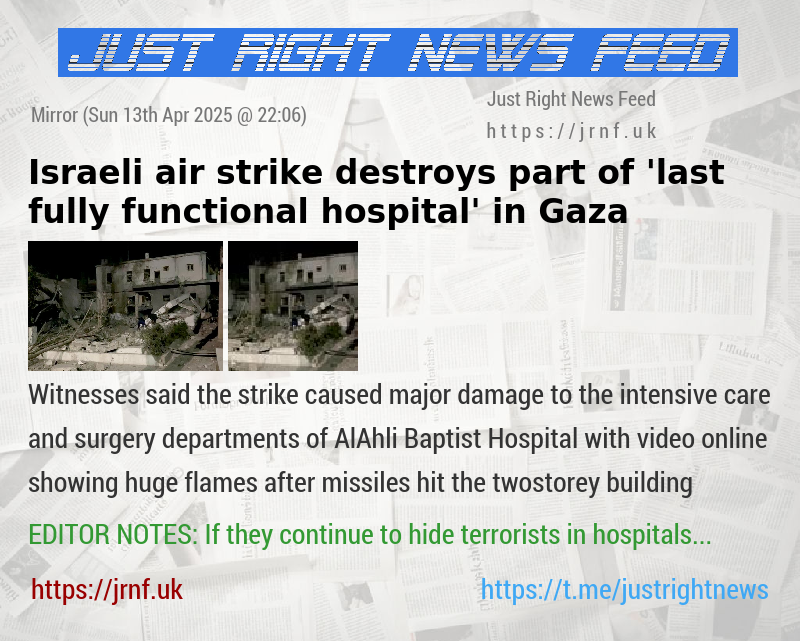 Israeli air strike destroys part of ’last fully functional hospital’ in Gaza