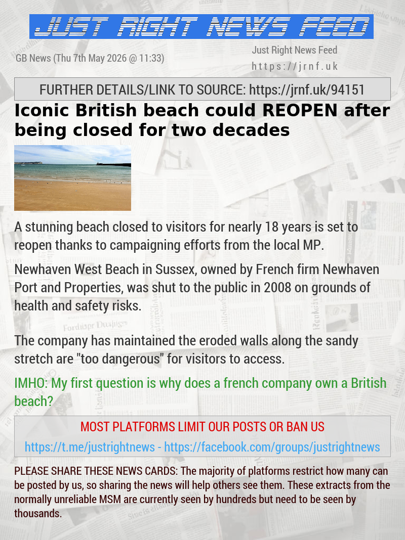 Iconic British beach could REOPEN after being closed for two decades