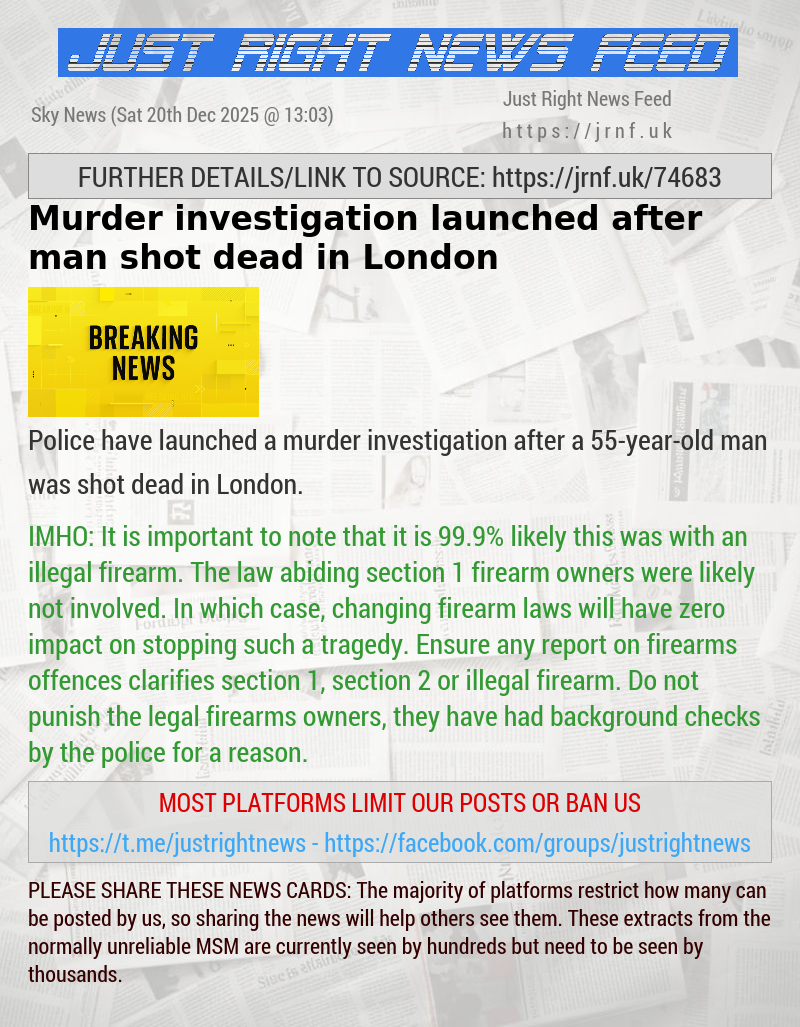 Murder investigation launched after man shot dead in London
