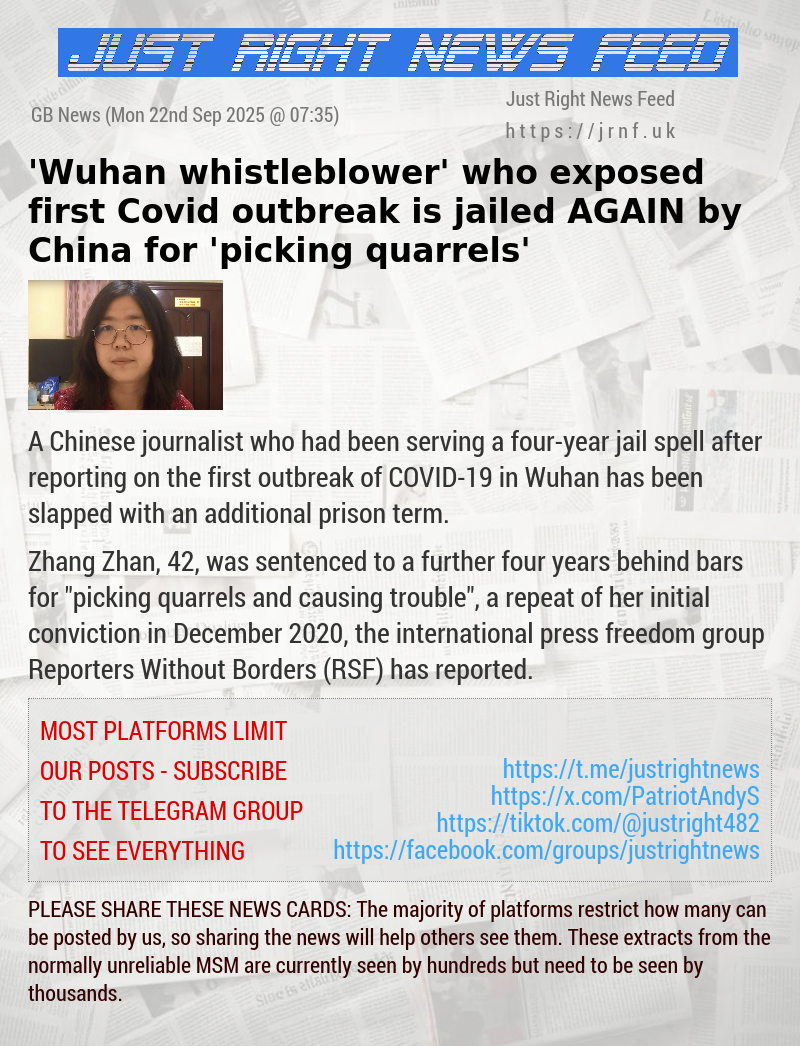 ’Wuhan whistleblower’ who exposed first Covid outbreak is jailed AGAIN by China for ’picking quarrels’