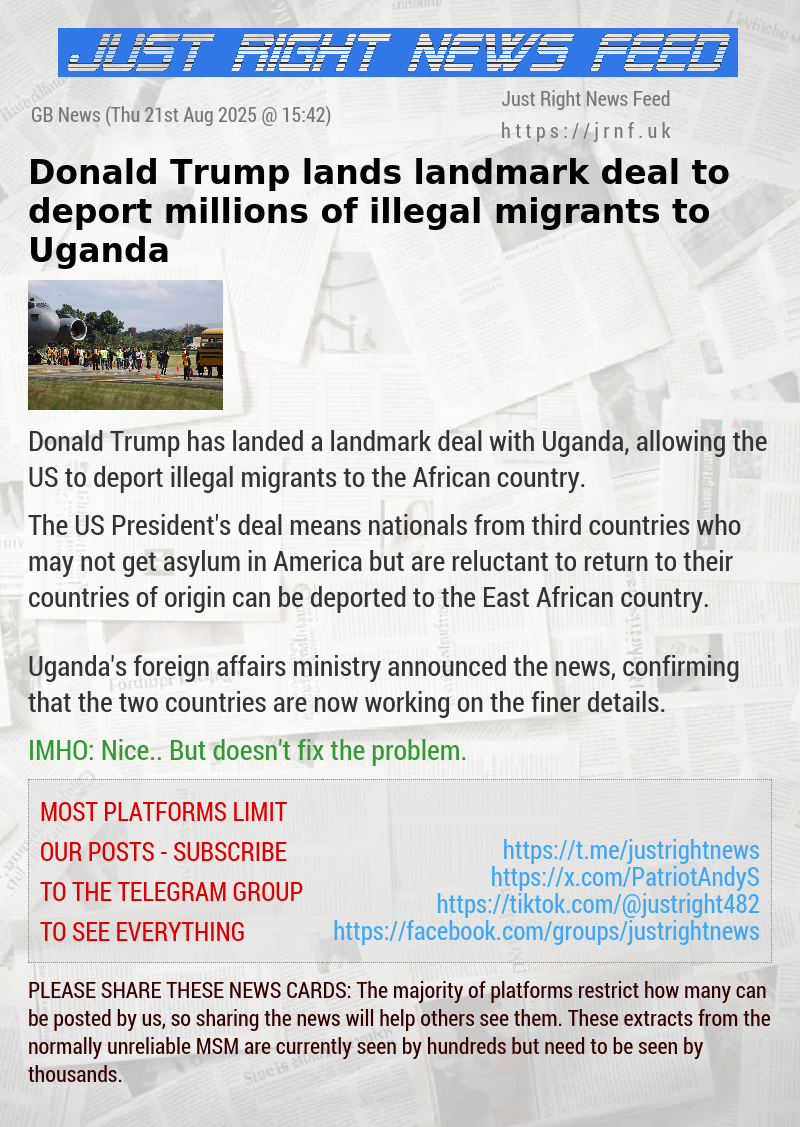 Donald Trump lands landmark deal to deport millions of illegal migrants to Uganda