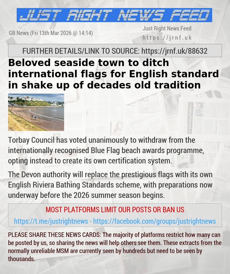 Beloved seaside town to ditch international flags for English standard in shake—up of decades old tradition