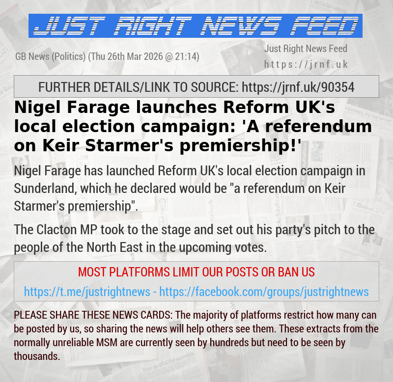 Nigel Farage launches Reform UK’s local election campaign: ’A referendum on Keir Starmer’s premiership!’