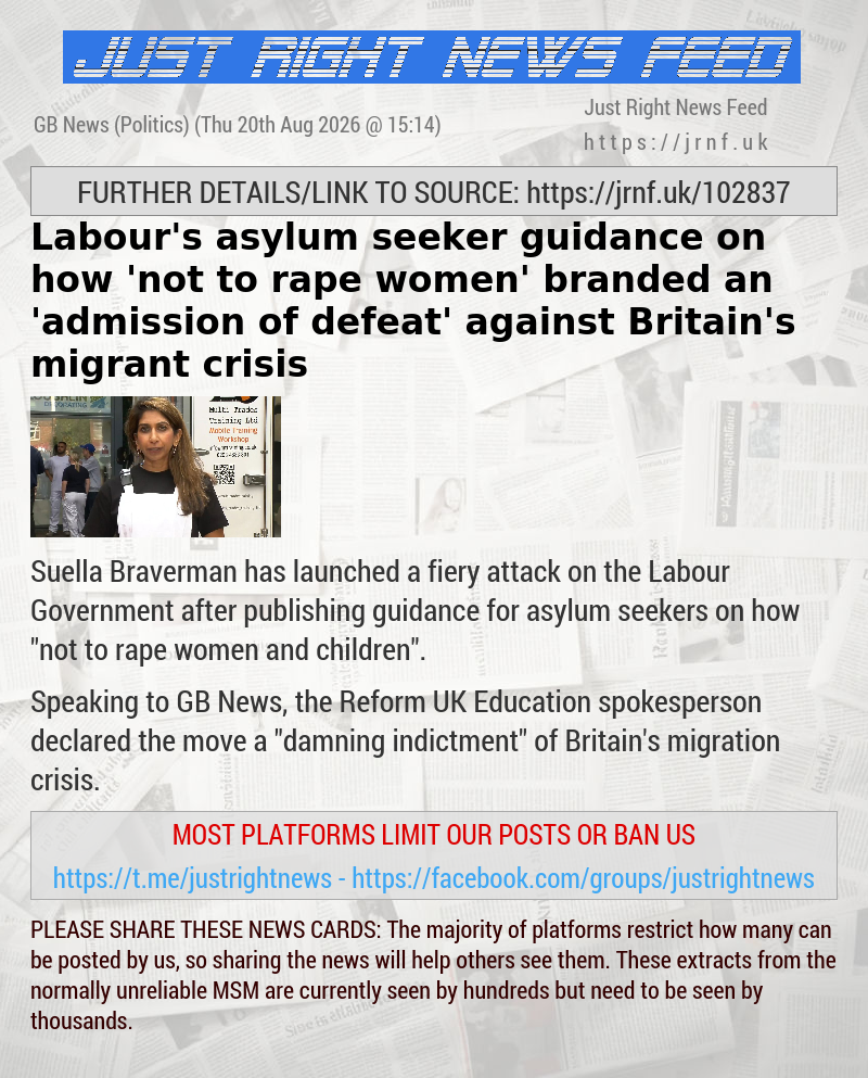 Labour’s asylum seeker guidance on how ’not to rape women’ branded an ’admission of defeat’ against Britain’s migrant crisis