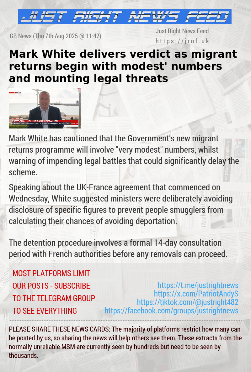 Mark White delivers verdict as migrant returns begin with ‘modest’ numbers and mounting legal threats