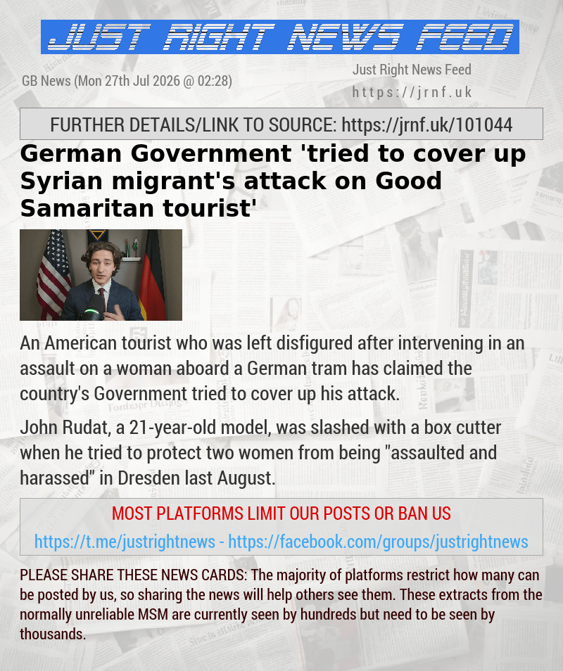 German Government ’tried to cover up Syrian migrant’s attack on Good Samaritan tourist’