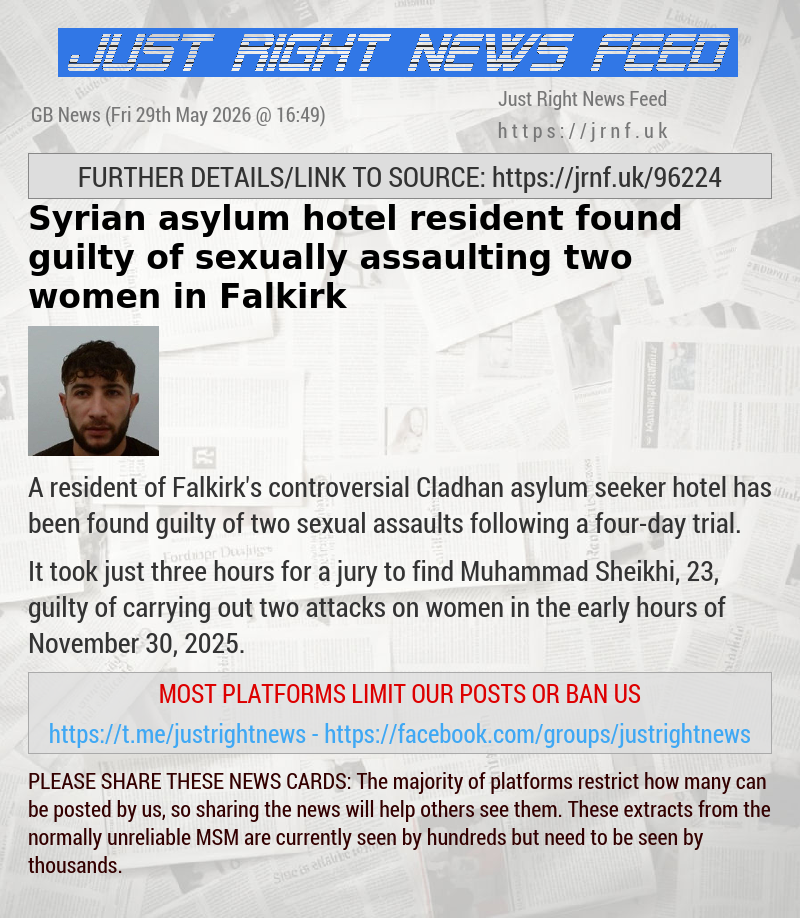 Syrian asylum hotel resident found guilty of sexually assaulting two women in Falkirk