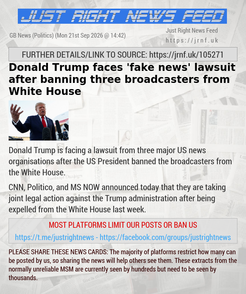 Donald Trump faces ’fake news’ lawsuit after banning three broadcasters from White House